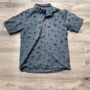 KAVU Klear‎ Shirt Mens Short Sleeve Button Down All Over Print
